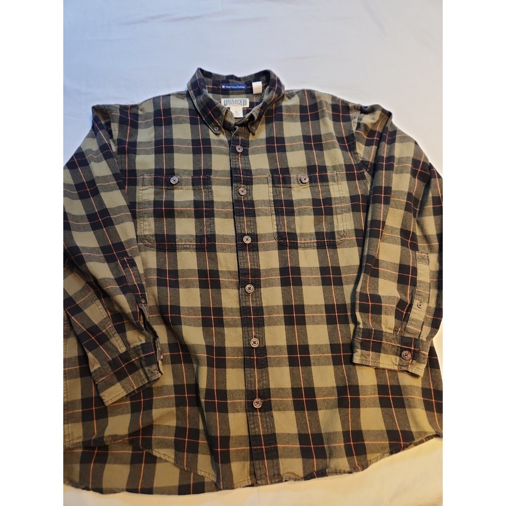 Deluth Trading Co. Mens Green Long Sleeve Button Up Flannel Shirt  Magnaready